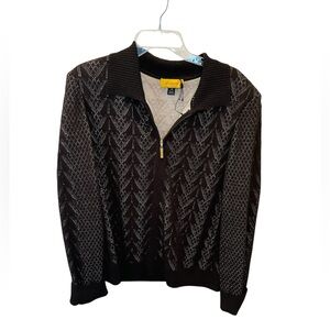 St. John Brown & White Sweater Size XL